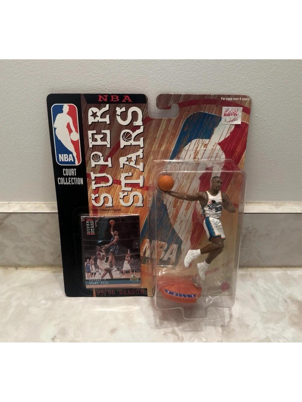 NBA Superstars GRANT HILL Detroit Pistons Mattel 1999 2000 SLU Figure & Card NEW